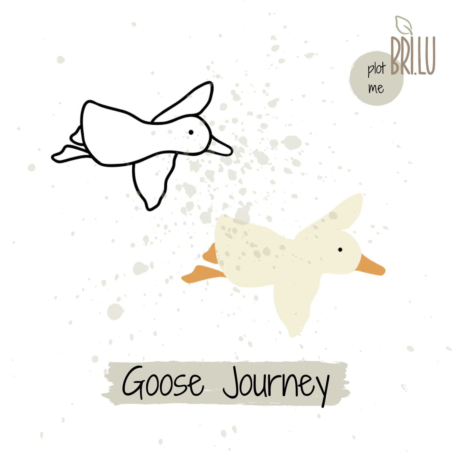 Bri.Lu Plottervorlage - Goose Journey Tier, Vogel, Ente