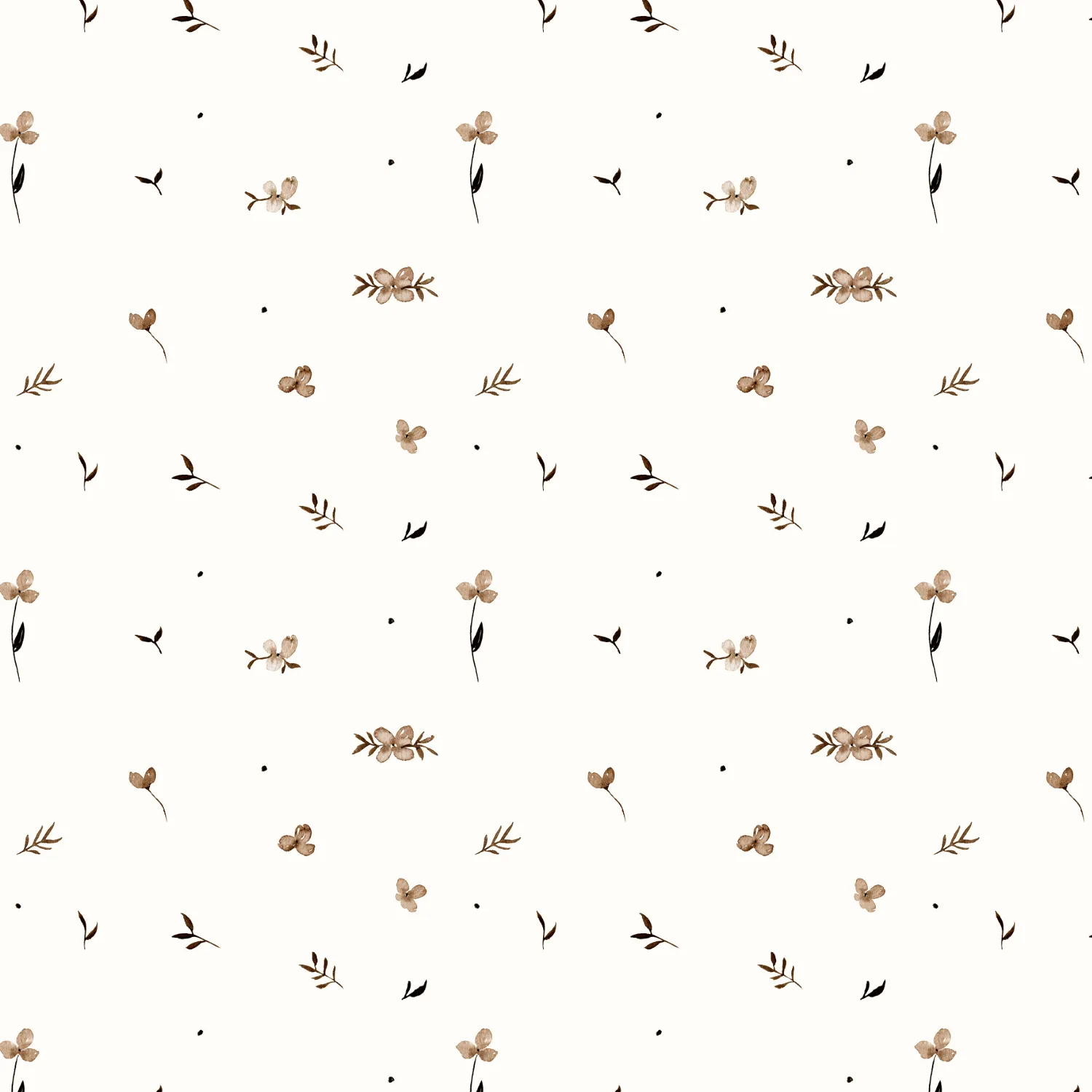 Bri.Lu Stoff Mini Brown Flowers (Bio) Bri.Lu Stoff Mini Brown Flowers (Bio)