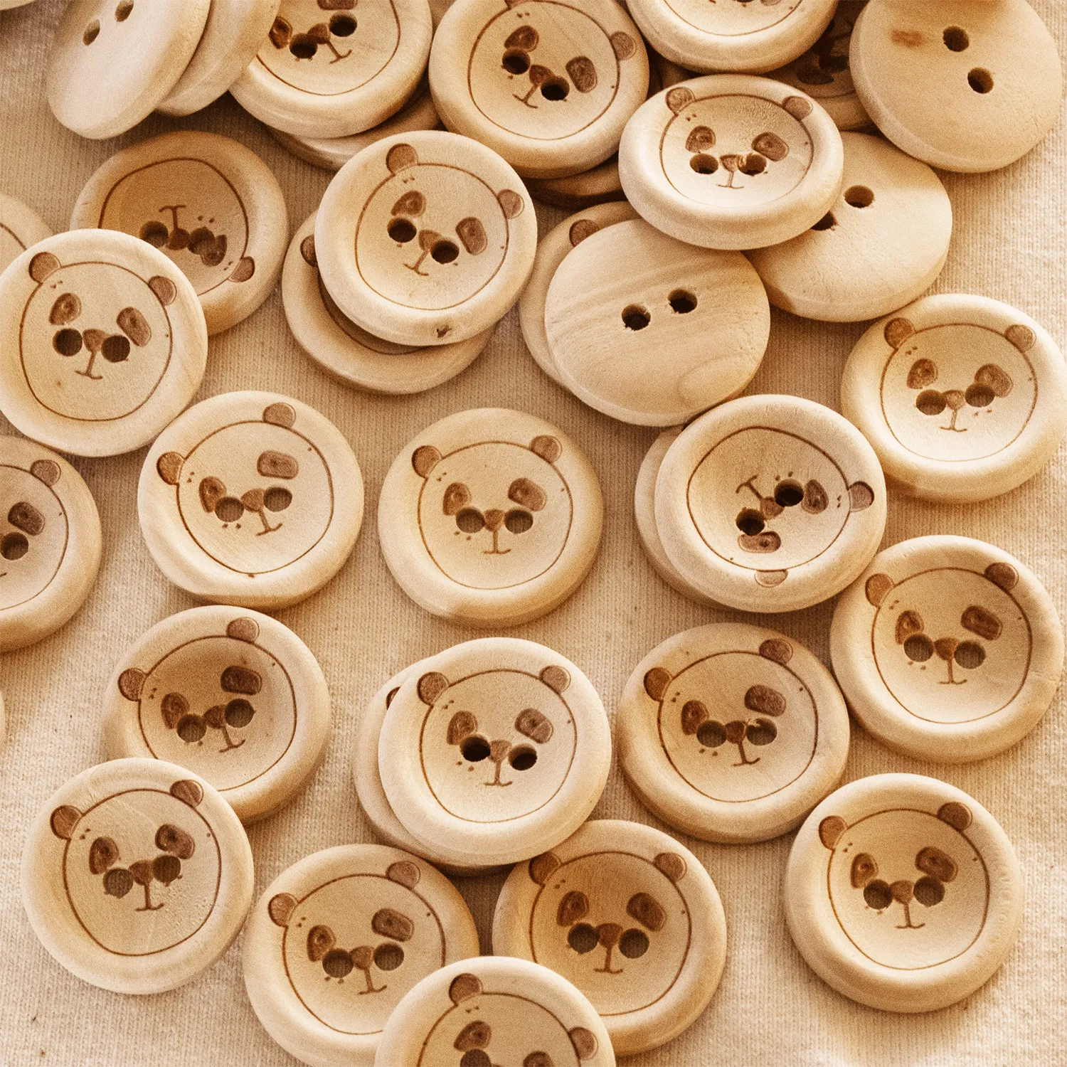 Holzknopf Cute Panda Holz, Holz, Kunst, Kunsthandwerk